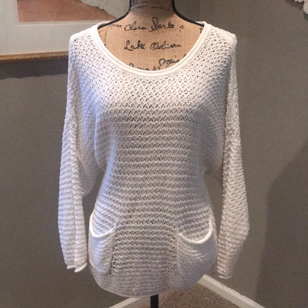 Slouchy white sweater